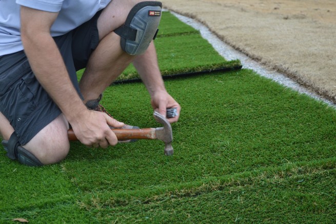 Artificial grass installation - infill